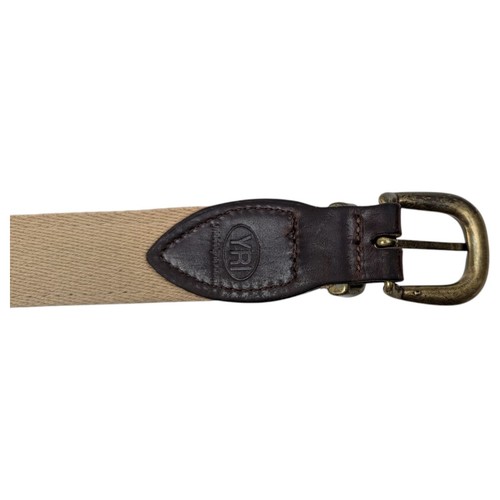YRI Embroidered Canvas Ribbon Leather Belt BANDON DUNES GOLF CLUB Green Size 38 - Picture 5 of 9