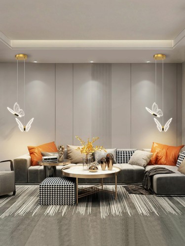 LED Ceiling Lamp Fixture Butterfly Hanging Pendant Light Fixture Modern Bedroom - Picture 13 of 47
