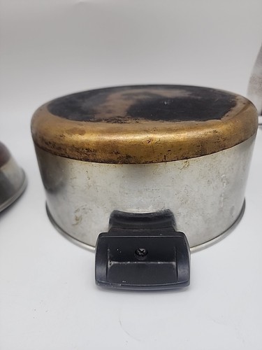 Revere Ware 4 1/2 QT  Stock Pot & 10in Skillet 1801 Copper Bottom USA - Picture 7 of 10