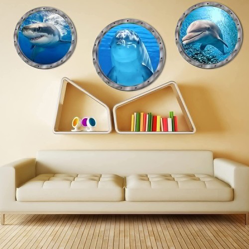 9PCS Ocean Animals World Under Sea Decor Sea Turtles Dolphins Fishes Sharks C... - Picture 6 of 8