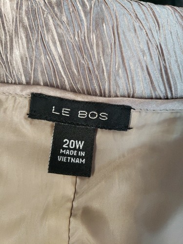 Le Bos Metallic Tan Size 20W Women's Dress Sleeveless #CB8 - Picture 10 of 11