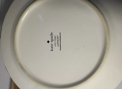 2- Kate Spade Lenox All In Good Taste DECO DOT Dinner Plates White Black - Foto 3 di 3