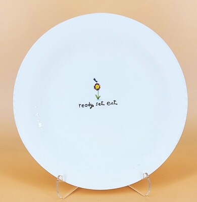 Hallmark, ''Ready, Set, Eat'', Plate 8.5'' NWT Small Smiling Flower with Bug Cute