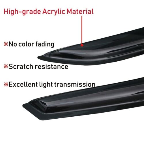 Black Window Sun Vent Visor Rain Guards Deflectors for 2014-2020 Acura MDX - Picture 2 of 3