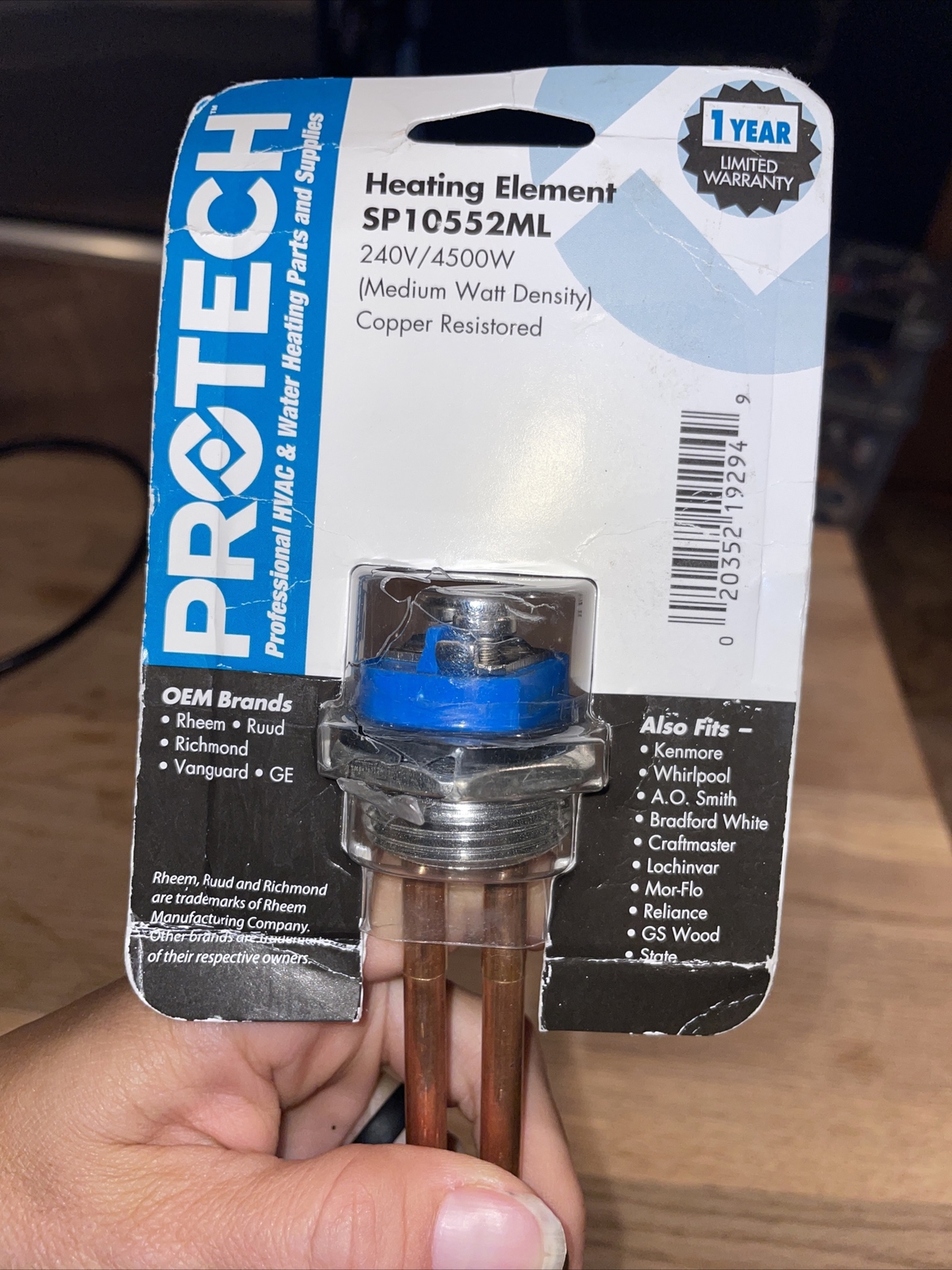 Rheem PROTECH Water Heating Element SP10552ML 240V / 4500W Open Box