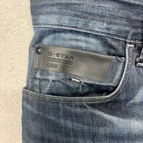 G-Star Raw Blades Tapered Denim Jeans Men Size 34x34 Slim Fly Button Blue - Picture 7 of 11