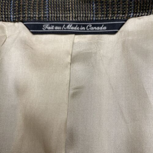 VTG Jack Victor Wool Silk Brown Plaid Vented Blazer Sport Jacket Sz 44L MINT - Picture 2 of 21