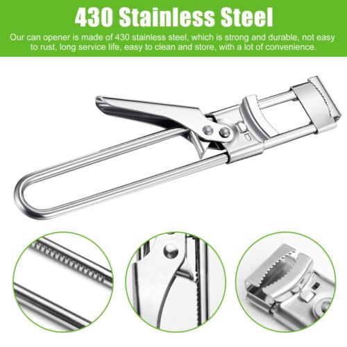 2 Adjustable Multifunctional Stainless Steel Can Opener Jar Lid Gripper Kitchen - Picture 6 of 23