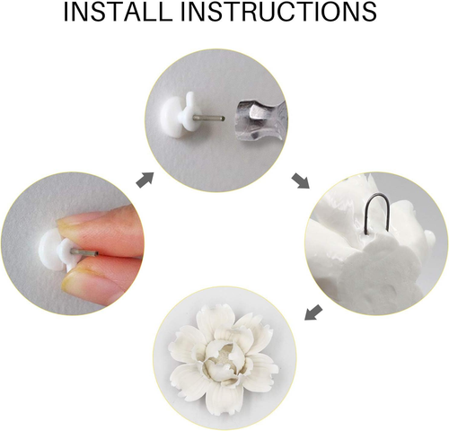 5 Pcs Ceramic Flower Wall Decor Handcrafted 3D Hanging Porcelain Flowers Wall Ar - Picture 7 of 12