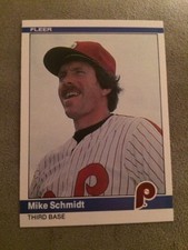 1984 Fleer Mike Schmidt Baseball Card #48 Phillies Third Base HOF