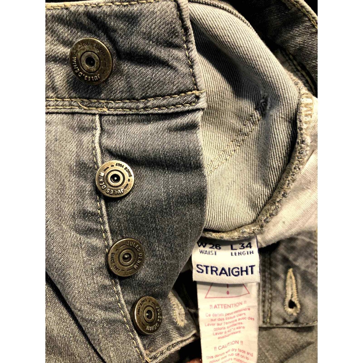 Jules Denim Company Men s Gray Slim Jeans Size 26