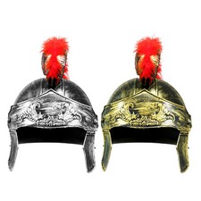Men Medieval Armour King Roman Plastic Helmet Removable Red Crested Samurai Hat