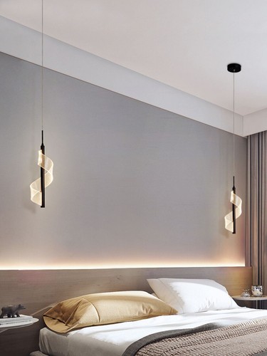 LED Hanging Light Hotel Bedroom Acrylic Pendant Lamp Chandeliers Ceiling Fixture - Picture 24 of 36