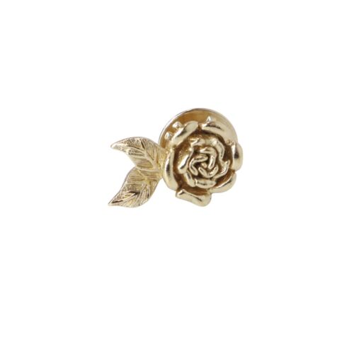 Vintage Christian Dior Gold Plated Rose Flower Lapel Brooch Pin Logo 1980s - Picture 2 of 7