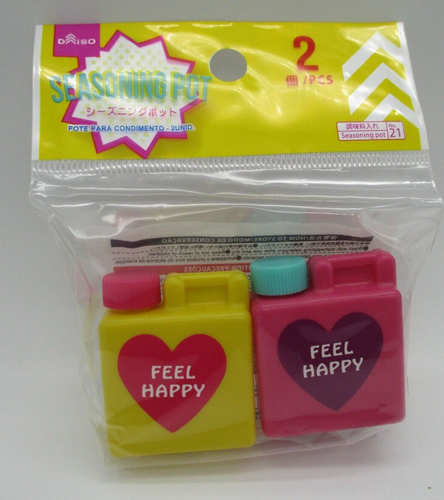 Japanese BENTO Side Dish Food Seasoning pot 2pcs Pink Yellow DAISO - Picture 2 of 3