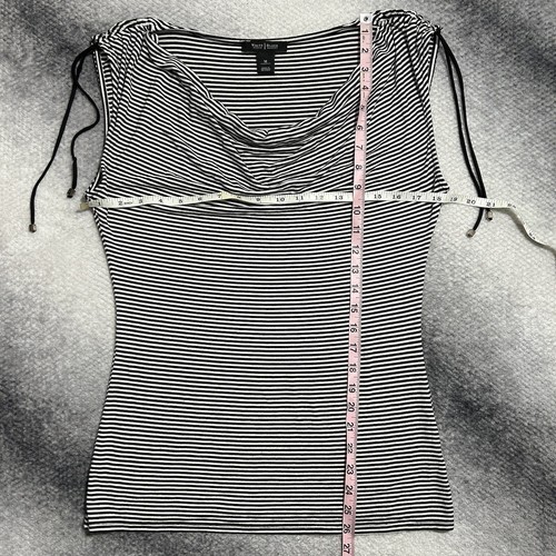 White House Black Market Striped Cowl Neck Top Medium - Picture 7 of 7