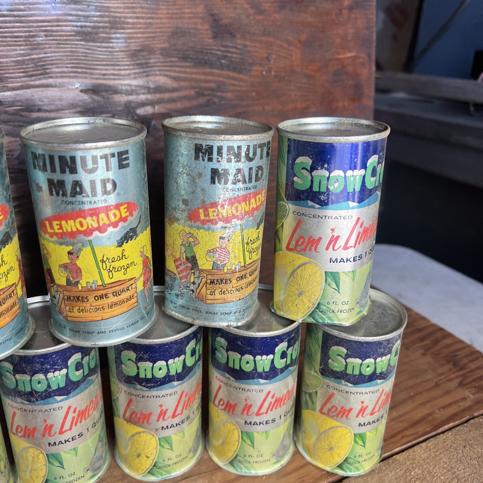 (Lot of 19) 1958 Juice Concentrate Tin Cans Snow Crop & Minute Maid