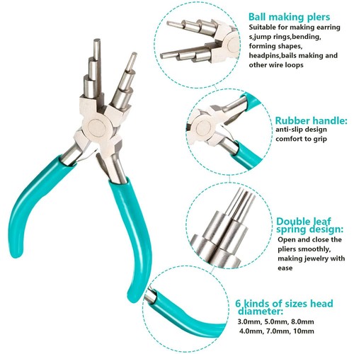 2 Pcs Jewelry Making Tool, Bail Making Pliers 6 in 1 Jewelry Pliers Wire Bending - Picture 3 of 8