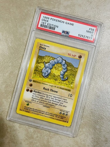 PSA 9 Onix 1999 Pokemon Base 1st Edition Shadowless 56/102 Common New Slab - Picture 1 of 3