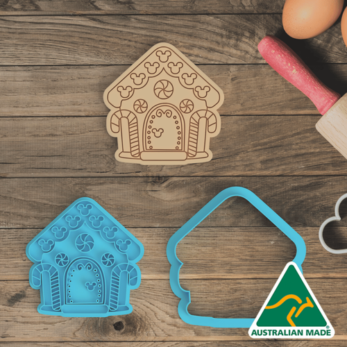Fancy Gingerbread House Cookie Cutter and Embosser Stamp - Picture 3 of 4