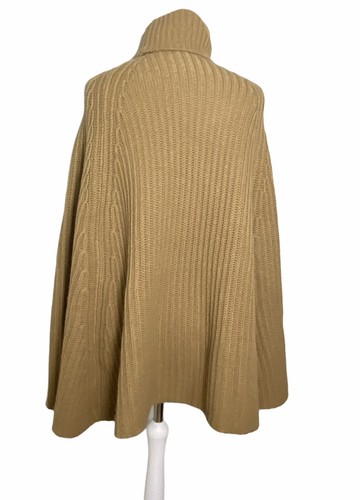 Madelene Thompson Wool & Cashmere Poncho Tan Brown net a porter roll neck - Picture 10 of 12