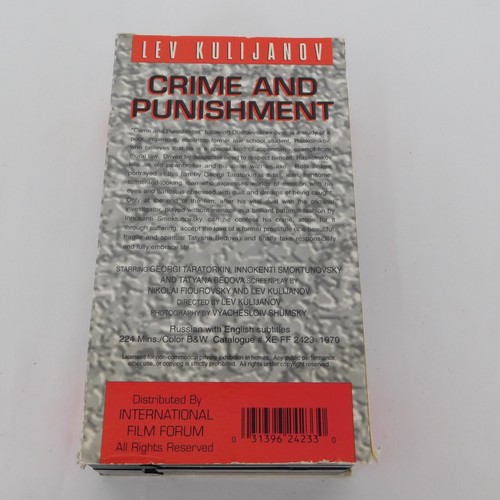 Crime Punishment 2 VHS set 1970 Lev Kulijanov Classic Russian English Subtitles - Picture 7 of 10