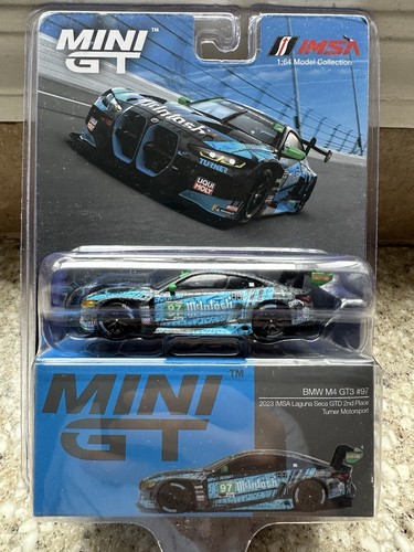 Mini GT BMW M4 GT3 #97 Turner Motosport IMSA 2023 Laguna Seca GTD 2nd 1/64 Scale