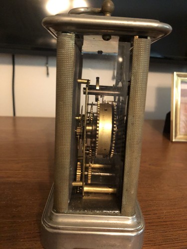 1880s AMSONIA Carriage Clock  6.5" x 5"   x3" Brass w/Glass (For parts only) - Bild 4 von 4