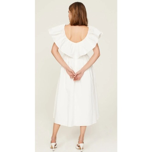 Adam Lippes 14 Eyelet Shift Dress White Cotton Ruffle Hourglass Short Sleeves - Picture 2 of 12