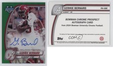 2024 Bowman U Chrome Prospect Green Refractor /99 Germie Bernard #PA-GBE Auto