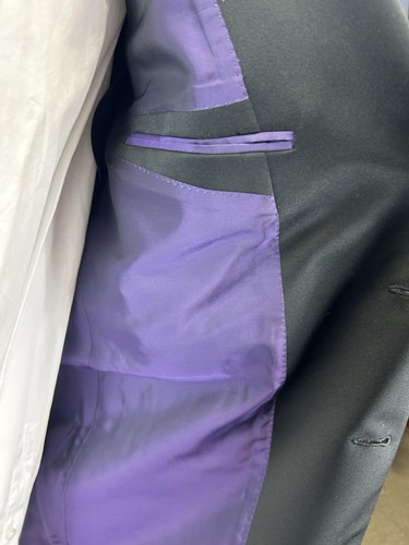 Ralph Lauren purple label Solid Black Tuxedo Suit 1-Bt Sz US 46R/ W 40 - Picture 8 of 17