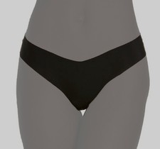 Commando Women's Black Soft Microfiber V-Shaped Classic Solid Thong Size S/M