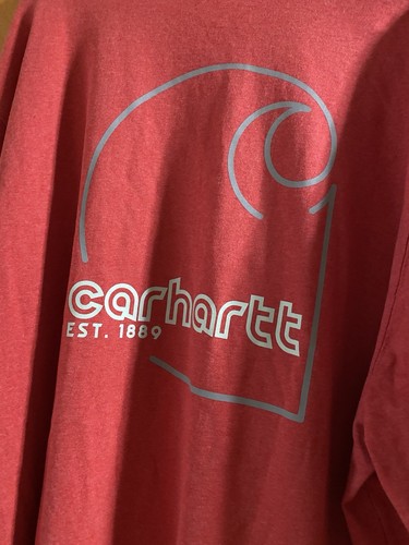 Carhartt Shirt Mens 2XL Tall Red Loose Fit Long Sleeve Workwear Heavyweight NWT - Picture 3 of 5