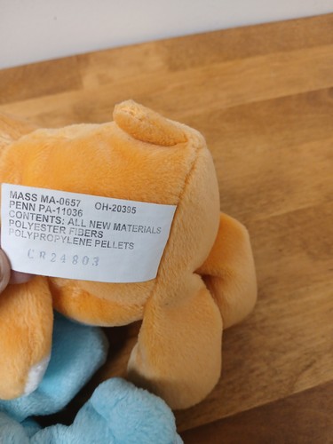 Care Bears Geburtstagsbär Sitzsack Plüsch 8 Zoll 20. Jahrestag orange Spielzeug Carlton - Bild 4 von 4