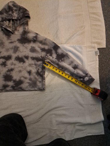 Girls Tie Dye Cropped Hoodie Art Class Size Large 10-12 Black And Gray - Picture 13 of 14