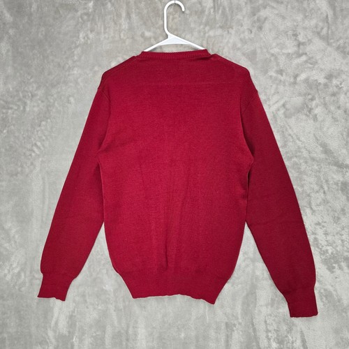 Suéter De Colección Pierre Cardin Relax Rojo Lana Merino Para Hombre Talla Grande Clásico Retro - Imagen 3 de 5