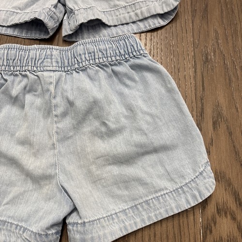 Lot of 2 Carter's Girls Shorts. Elastic & Drawstring Waist. Blue Knits. 6/6x - Picture 10 of 13
