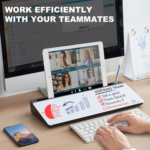 Small Glass Desktop Whiteboard Dry-Erase-Board - Computer Keyboard Stand Whit... - Picture 2 of 7