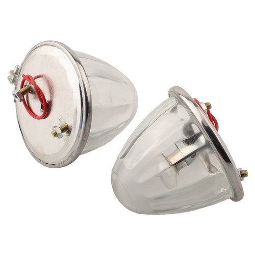 2x NEW Amber Watermelon Light Glass Kit Clear Lens W/ 1156 LED Bulb Incandescent - Picture 2 of 6