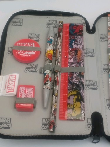 Estuche para lápices Marvel Avengers doble cremallera con juego de papelería gratis Reino Unido correo y paquete - Imagen 24 de 24