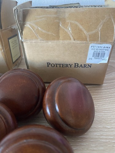 Pottery Barn Classic Holz Endkappe Endstück 10er Set Mahagoni Gardinenstangenenden - Bild 5 von 7
