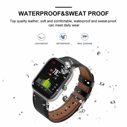 20mm/22mm Ersatz Armband Universal Classic Leder Uhrenarmband Smartwatch Band DE - Bild 24 von 38