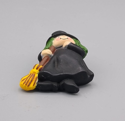 Broche prendedor vintage de bruja de Halloween Fun World 9301 disfraz de escoba de pelo verde - Imagen 8 de 15