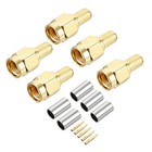 5pcs Connecteur coaxial RF en série argent plaqué or ton RP-SMA Mâle