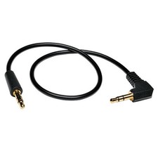 Tripp Lite 3.5mm Mini Stereo Audio Cable With One Right Angle Plug m/m 1-ft. -