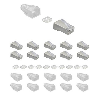 10x RJ45 Netzwerk Modular Crimp Stecker Cat6 Patchkabel geschirmt mit Tülle 5GB