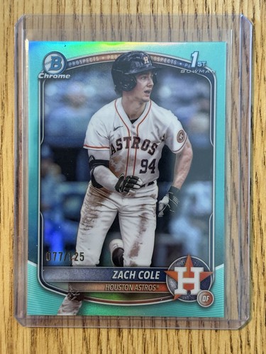 2025 Bowman Chrome Prospects Zach Cole 1st Bowman #BCP-244 Aqua Refractor /125