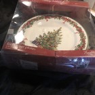 MINT NEW W/BOX..CHRIS RADKO 11" LG...4 DINNER PLATES CHRISTMAS TRADITIONS CELE