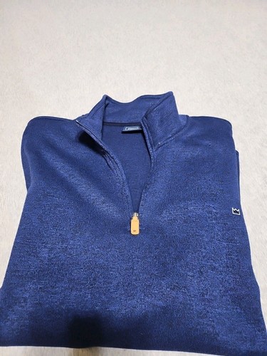 Felpa Pullover Corona e Avorio Uomo 1/4 Zip/Blu Heathered/XL - Foto 11 di 16