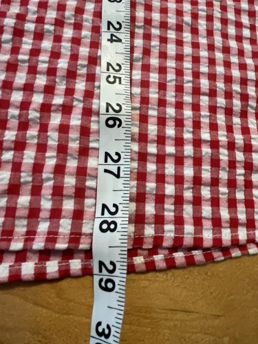 Willard Road Sara Campbell Gingham Red Short Dress Puff Sleeves Size Medium - Picture 13 of 17